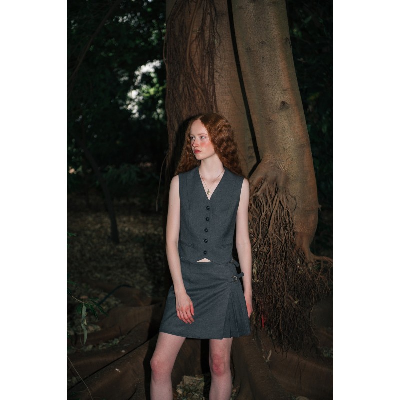 Thumbnail of Acme Grey Pleated Mini Skirt image