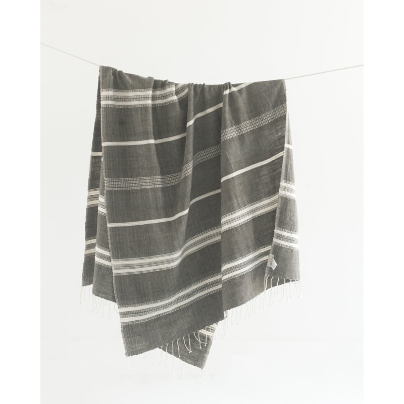 Aden Hand Towel - Navy + Cream