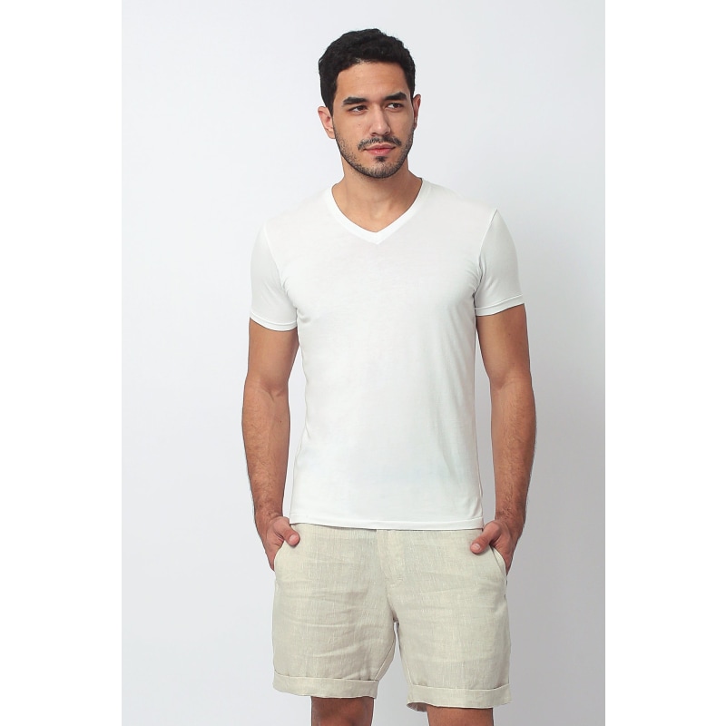 Thumbnail of Josh Men's V-Neck T-Shirt In White image