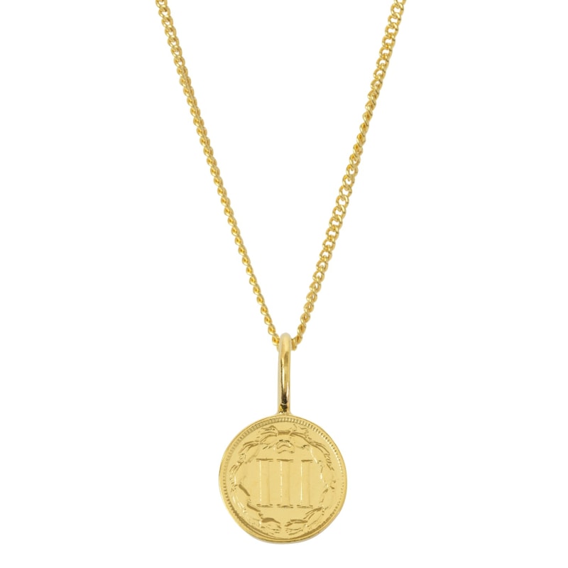 Thumbnail of American Coin Necklace In Yellow Gold Plate image