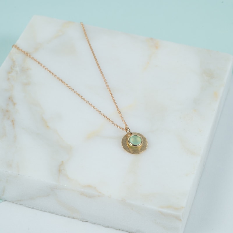 Thumbnail of Bali 9Ct Gold May Birthstone Necklace Chrysoprase image