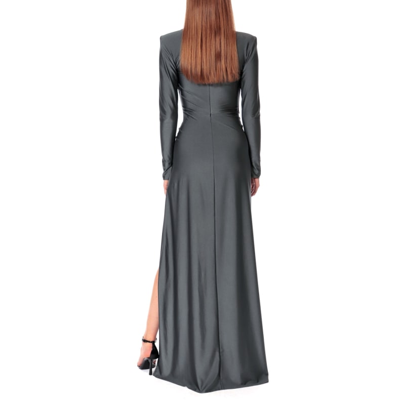 Thumbnail of Adriana Smokey Pearl Maxi Evening Dress image