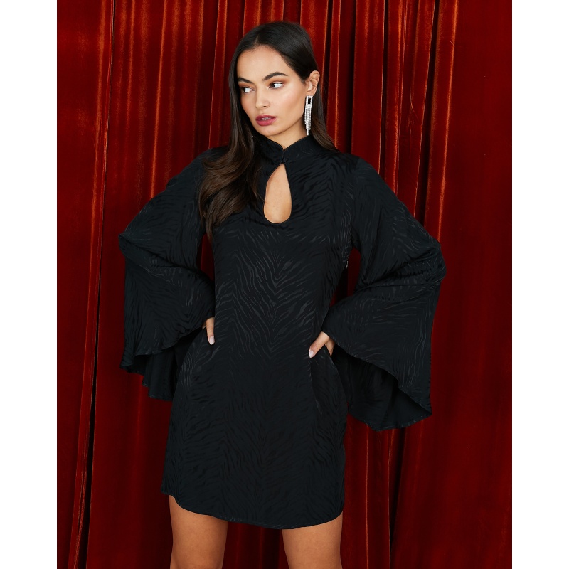 Flare sleeve mini dress cheap