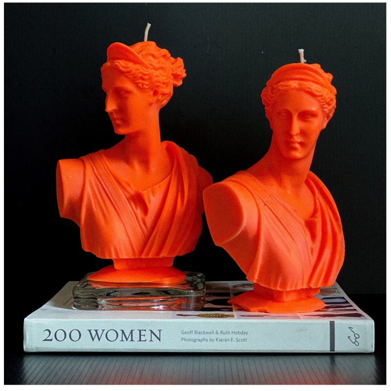 Thumbnail of Artemis Bust Candle - Neon Orange image