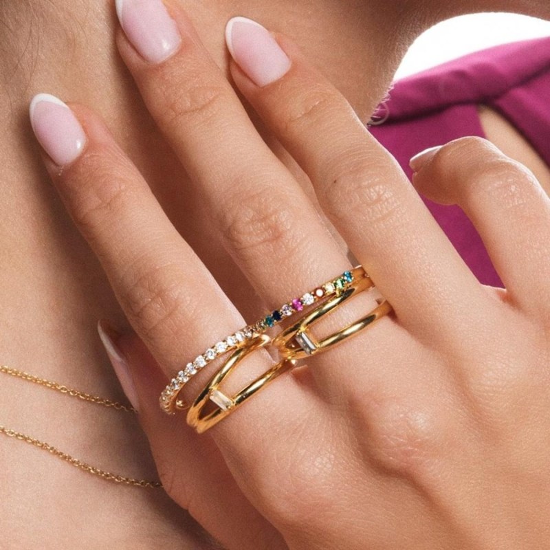 Thumbnail of Goldplated White Idol Ring image