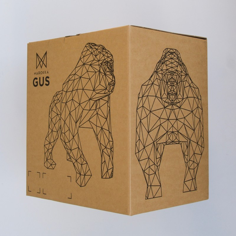 Thumbnail of Gorilla Geometric Sculpture Gus in Light Grey image