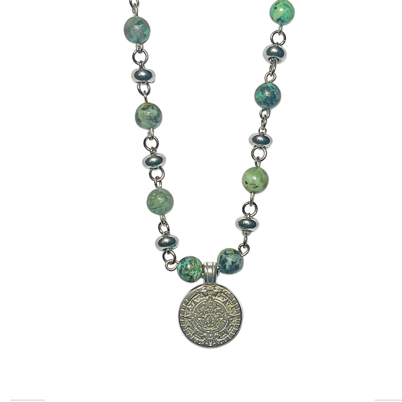 Thumbnail of African Turquoise Coin Necklace image