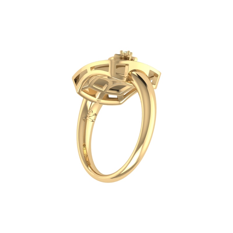 Thumbnail of Leo Lion Constellation Signet Ring In 14 Kt Yellow Gold Vermeil image