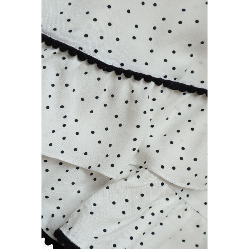 Thumbnail of Agua Ruffled Polka-Dot Elasticated Mini Skirt - White image