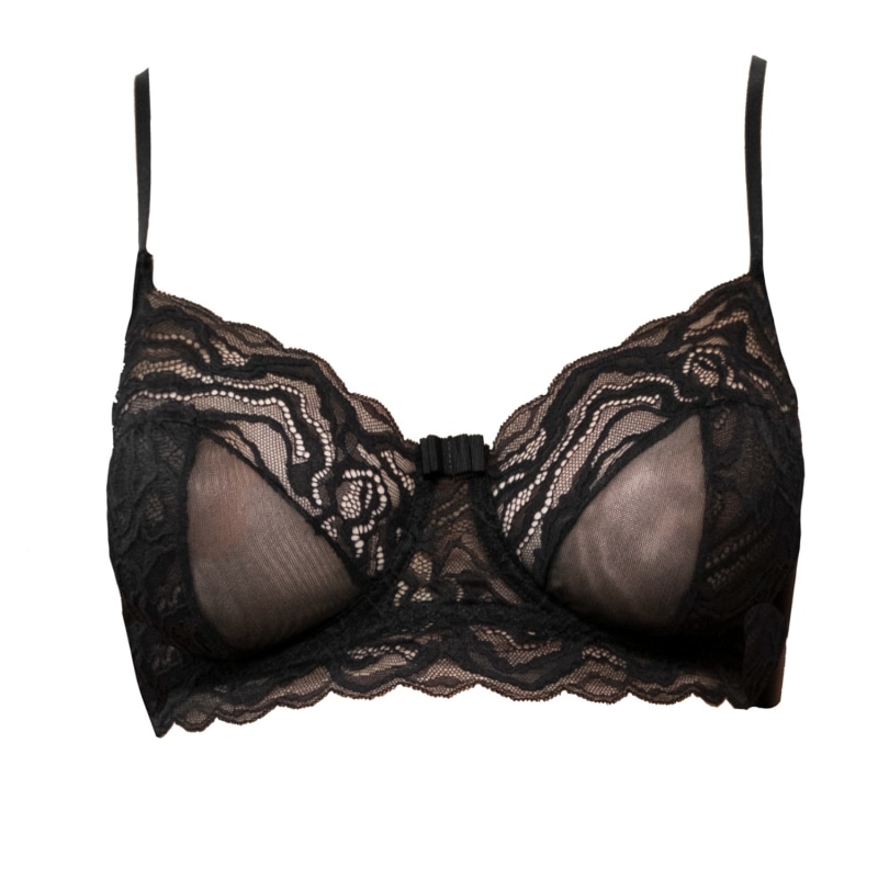 Underwired tulle bra Woman, Black