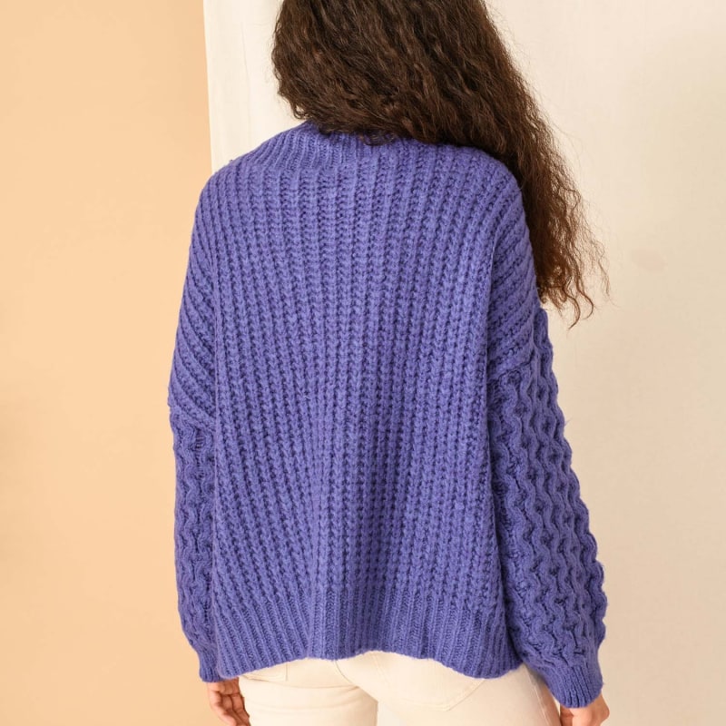 Bella Cable Jumper Violet | Cara & The Sky | Wolf & Badger