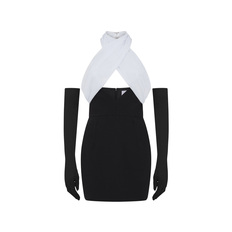 Thumbnail of Adrianna Mini Dress - Black / White image