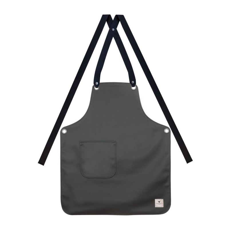 Thumbnail of Minimalist Vegan Leather Gardening Apron, Charcoal Black image