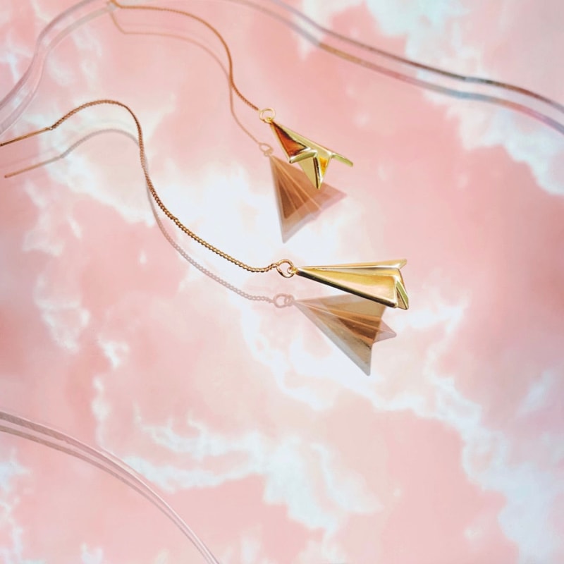 Thumbnail of Paper Airplane Earrings image