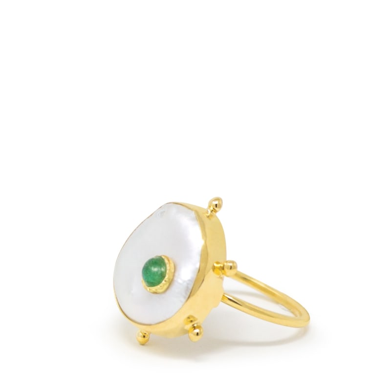 Thumbnail of Rebel Rebel Green Emerald Stacking Ring image