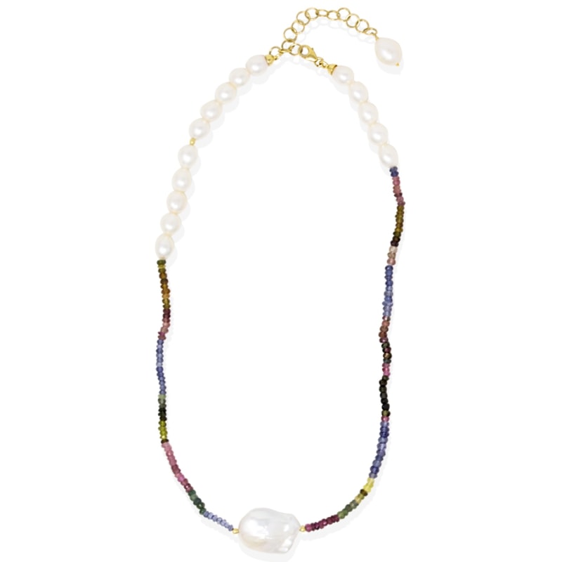 Thumbnail of Venezia Multicolor Tourmaline & Pearl Necklace image