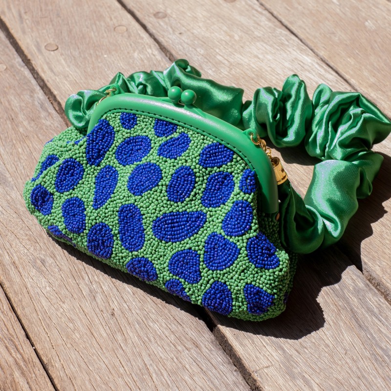 Thumbnail of Arnoldi Jade Hand-Beaded Clutch In Lush Green & Blue image