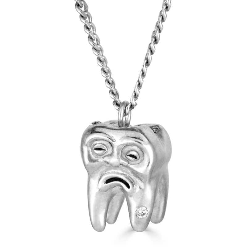 Thumbnail of Diamond Tooth Necklace - White image