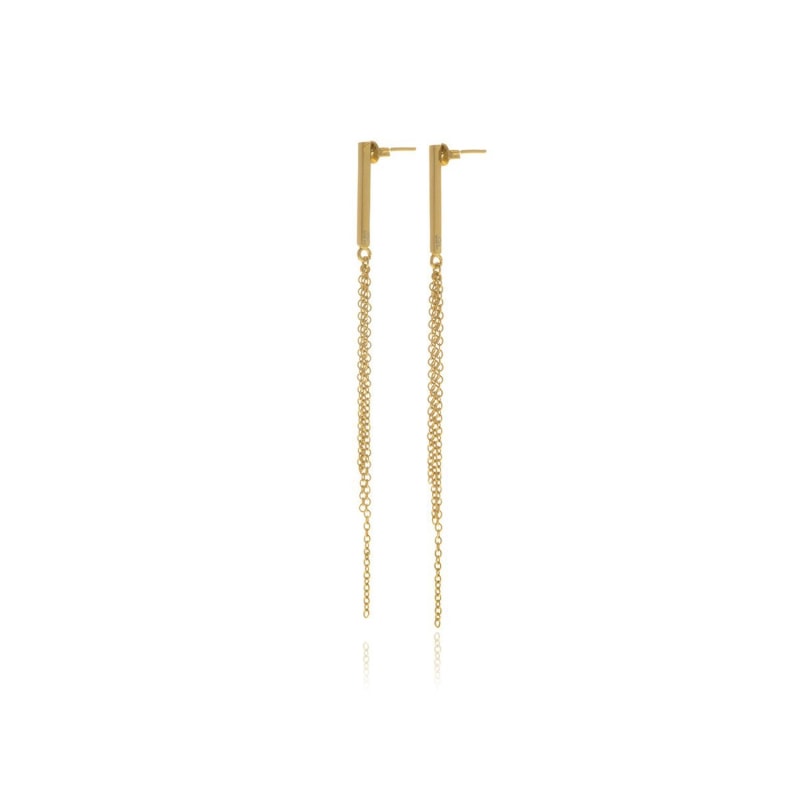 Thumbnail of Gold Reverie Chain Bar Earrings image