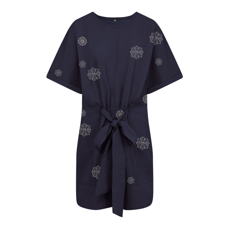 Thumbnail of Akina - Embroidered Organic Cotton Dress Navy image