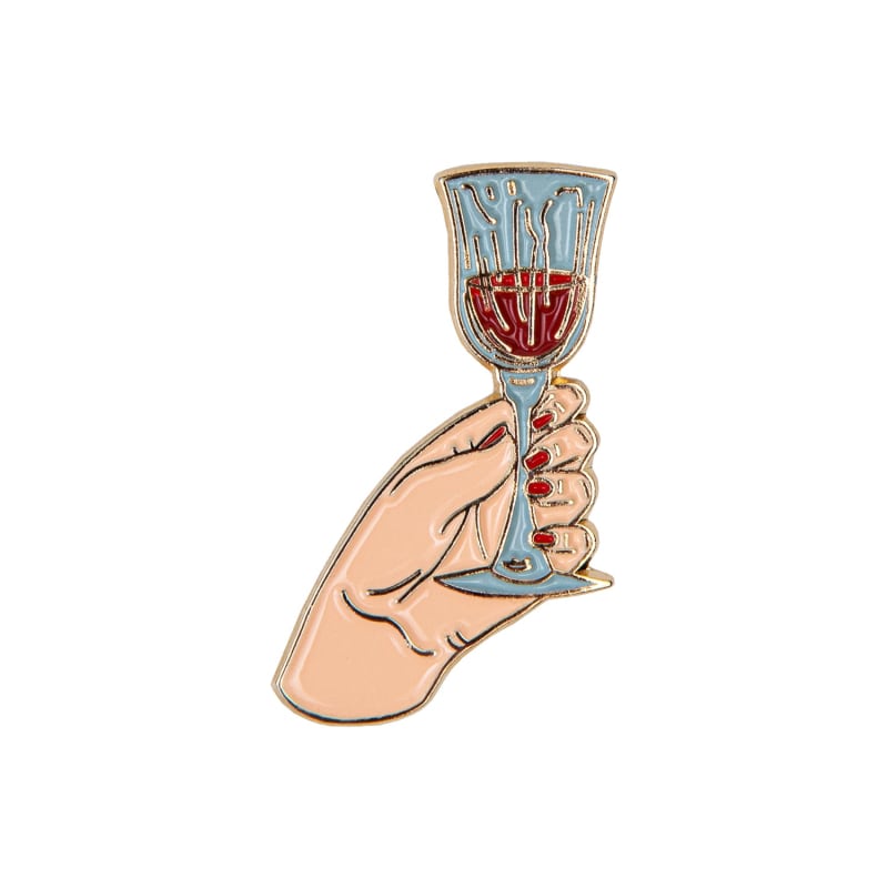 Thumbnail of Enamel Pin Glass Of Wine image