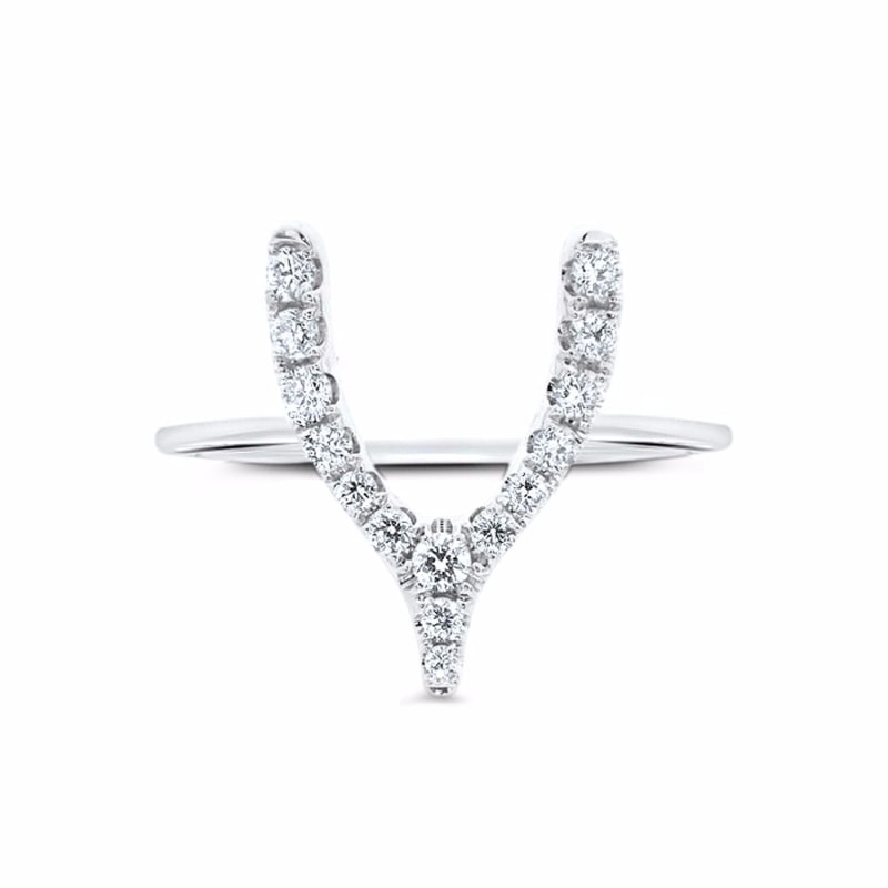 Thumbnail of Wishbone Diamond Ring 18K White Gold image