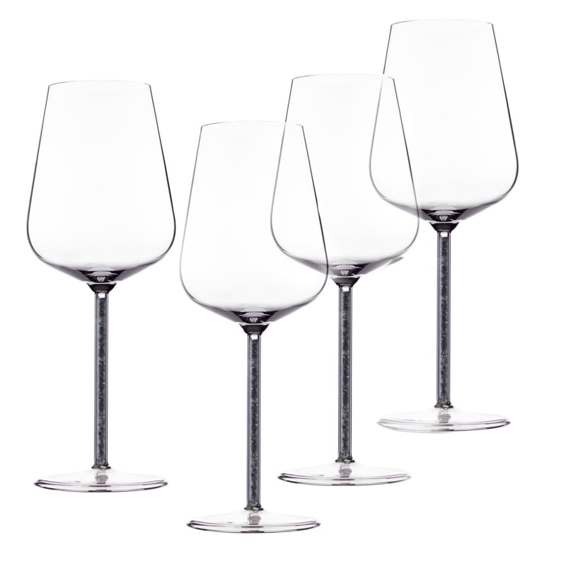 Martini Glasses with Crystal-Filled Stems