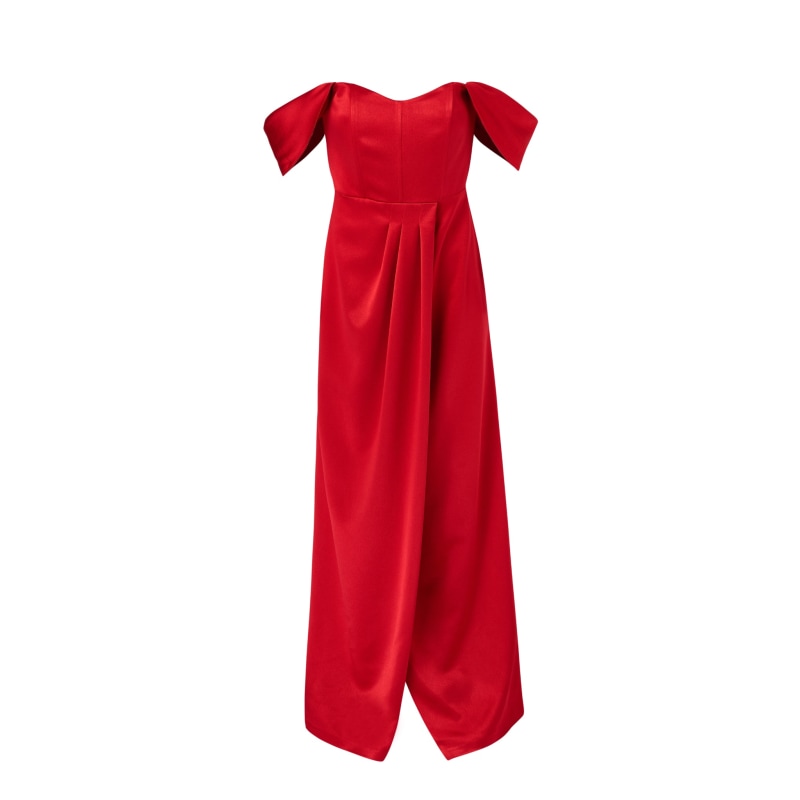 Thumbnail of Aleda Red Satin Maxi Dress image