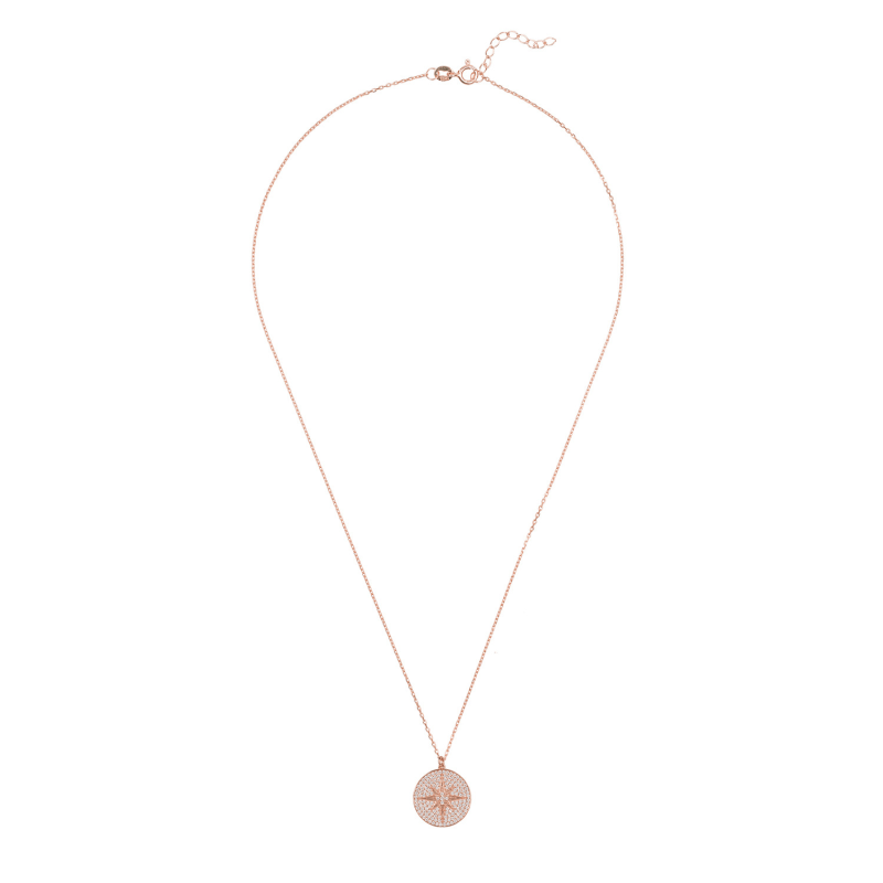 Thumbnail of Starburst Disc Pendant Necklace Rose Gold image