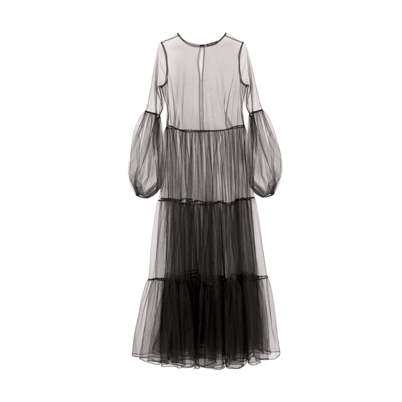 Black maxi tulle dress online
