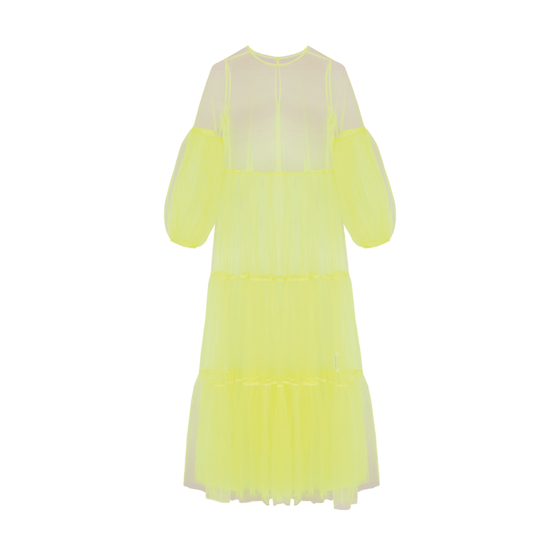 Zara yellow tulle dress new arrivals