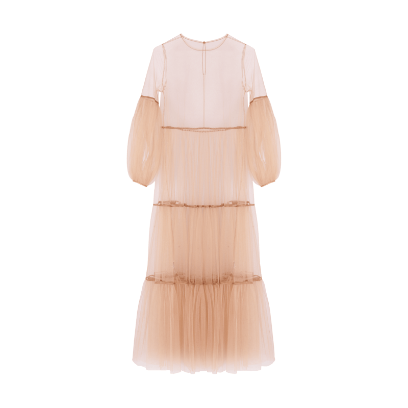 Alena Maxi Tulle Dress Nude, Helene Galwas