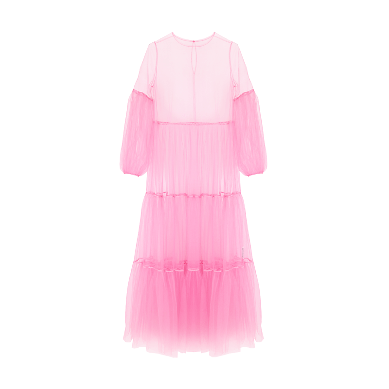Neon pink tulle dress discount