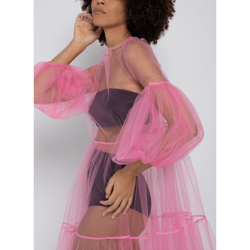 Neon pink tulle dress hotsell