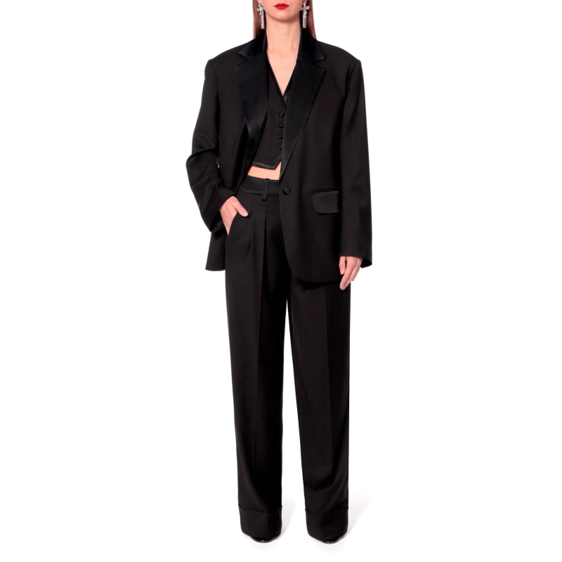 Thumbnail of Frankie Fashion Black Wide Trousers image