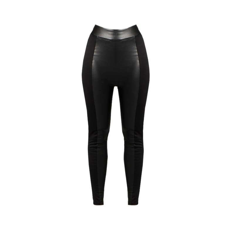 Topshop Tall Tall Leather Look Leggings In Black