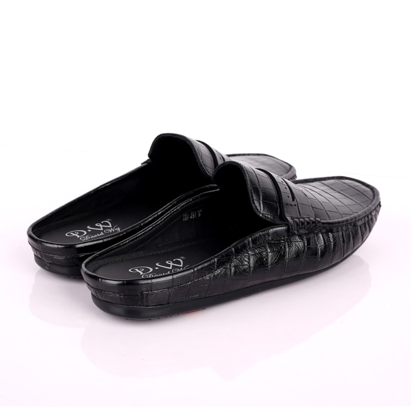 Thumbnail of Alfred Croc Half Slippers - Black image