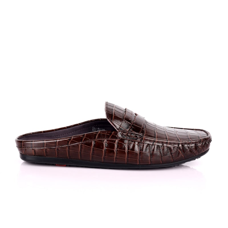 Thumbnail of Alfred Croc Half Slippers - Brown image