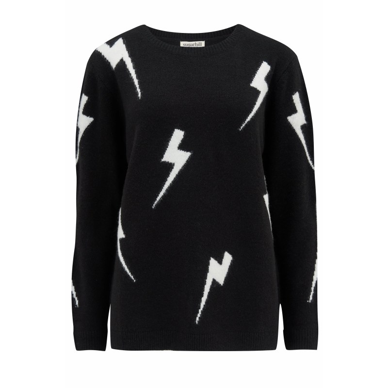 Black lightning bolt sweater hot sale