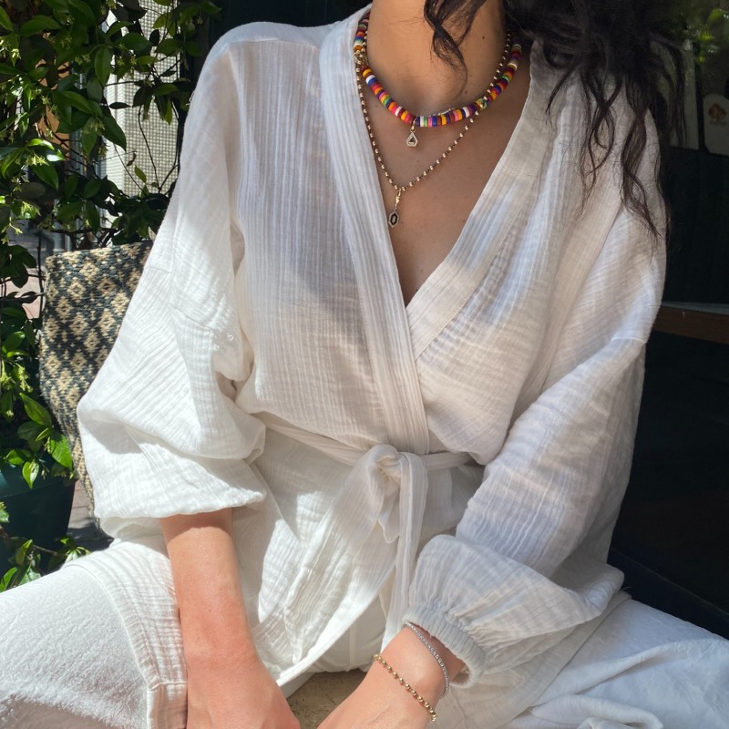 Thumbnail of Alice Cotton White Kimono Robe image