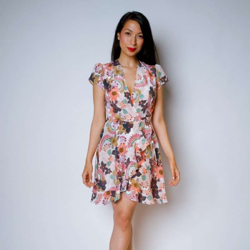 Thumbnail of Alice In Bloom Silk Wrap Dress Mini image