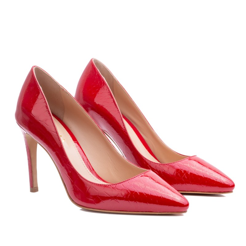 Alice Red Stiletto Patent Leather Shoes by Ginissima