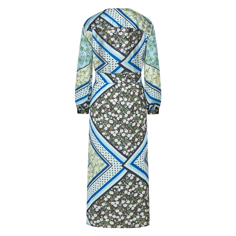 Thumbnail of Alida Green Scarf Print Maxi Dress image