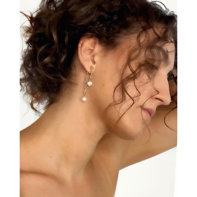 Thumbnail of Alina Pearl Drop Earrings image
