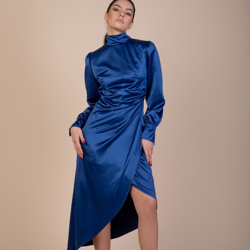 Thumbnail of Alisha Royal Blue Satin Dress image