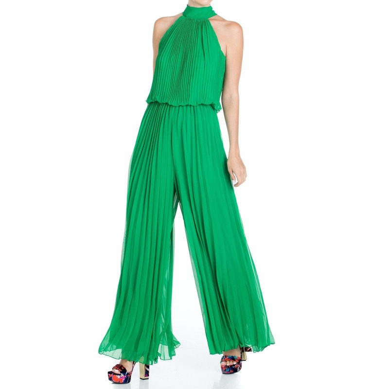 Thumbnail of Wild Orchid Pleat Jumpsuit - Emerald image