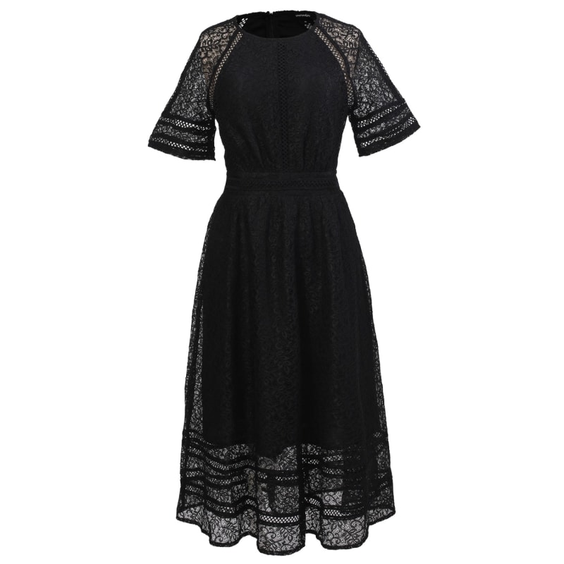 Thumbnail of All-Lace Flared Dress And Trims - Black image