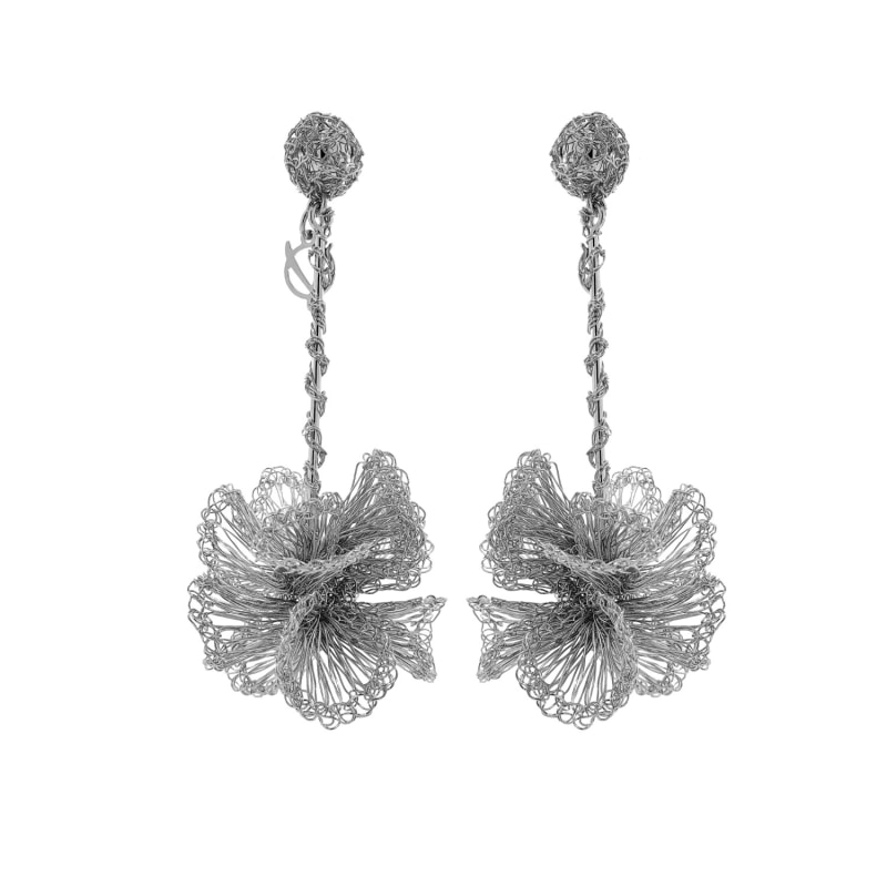 Thumbnail of All Silver Eleanor Handmade Earrings image
