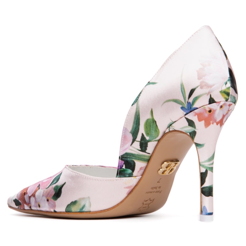 Allegra White Floral Comfortable Heel Evening Wedding Stiletto Satin ...