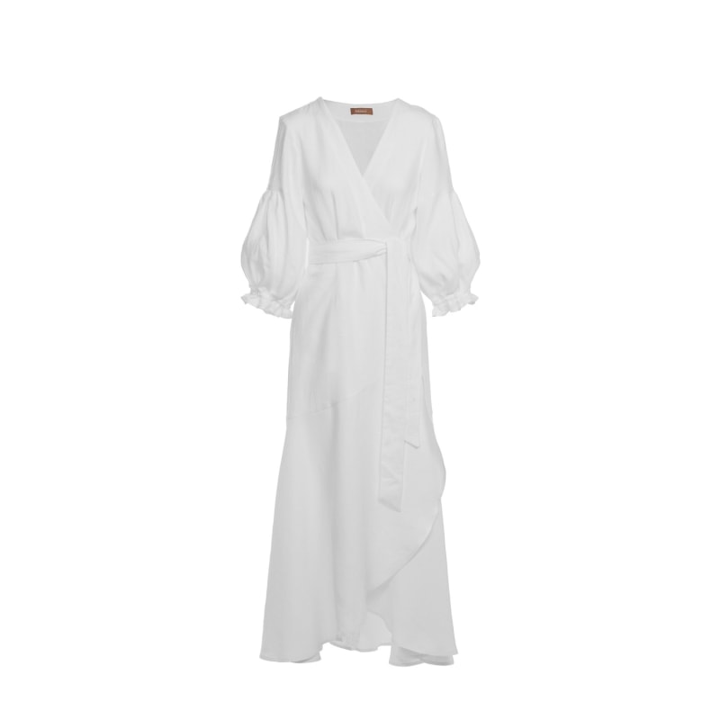 Designer white linen dresses on sale